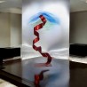 sculpture abstraite métal rouge