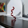 sculpture abstraite métal rouge