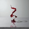 sculpture abstraite métal rouge