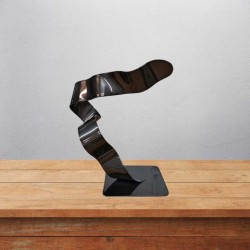 sculpture abstraite gris noir