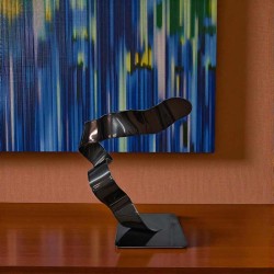 sculpture abstraite gris noir