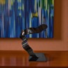 sculpture abstraite gris noir