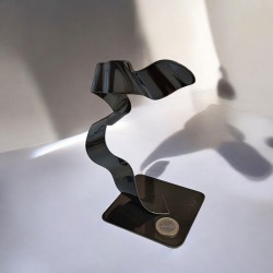 sculpture abstraite gris noir