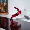 sculpture métal abstraite rouge