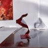 sculpture métal abstraite rouge