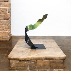 sculpture abstraite vert et noir