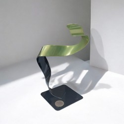 sculpture abstraite vert et noir