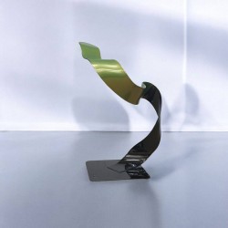 sculpture abstraite vert et noir