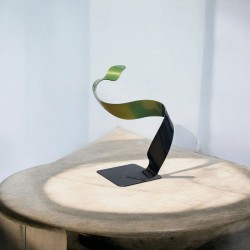 sculpture abstraite vert et noir
