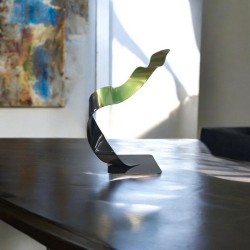 sculpture abstraite vert et noir