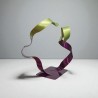 sculpture abstraite métal vert violet