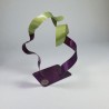 sculpture abstraite métal vert violet