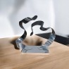 sculpture abstraite métal chrome et noir
