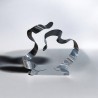 sculpture abstraite métal chrome et noir