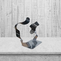 sculpture abstraite métal chrome et noir