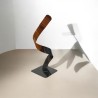 sculpture abstraite orange et noir