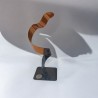 sculpture abstraite orange et noir