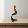 sculpture abstraite orange et noir