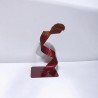 sculpture abstraite en métal orange et rouge
