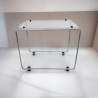 petite table d'appoint en métal et plexiglas