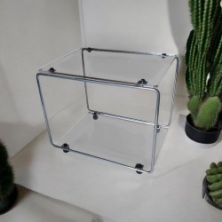 petite table d'appoint en métal et plexiglas