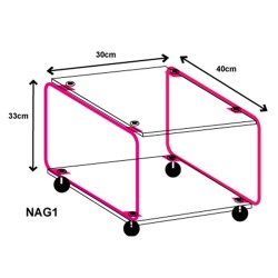 mobilier modulable en métal et plexiglas