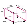 mobilier modulable en métal et plexiglas