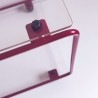 Bout de canapé petit guéridon design artisanale crée et fabriquée en France, plexiglas et métal peint rose Fushia