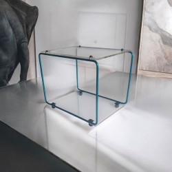 mobilier modulable en métal et plexiglas