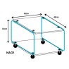 mobilier modulable en métal et plexiglas