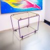 mobilier modulable en métal et plexiglas
