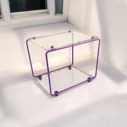 mobilier modulable en métal et plexiglas