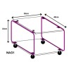 mobilier modulable en métal et plexiglas