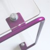 Table de nuit, de chevet moderne, artisanale crée et fabriquée en France, plexiglas et métal peint violet