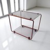 table de chevet plexiglas et métal
