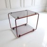 table de chevet plexiglas et métal