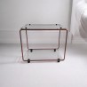 table de chevet plexiglas et métal