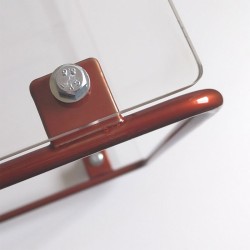 Table de nuit, de chevet moderne, artisanale crée et fabriquée en France, plexiglas et métal peint couleur cuivre