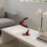 sculpture abstraite métal rouge