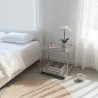 Petite table basse d'appoint design artisanale crée et fabriquée en France, modulable, fait main, plexiglas et métal peint.