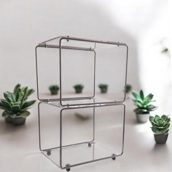double étagère colonne plexiglas et métal