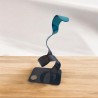 sculpture abstraite métal noir et turquoise