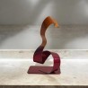 sculpture abstraite métal orange et rouge
