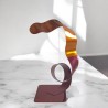 sculpture abstraite métal orange et rouge