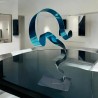 sculpture métal ruban torsadé turquoise et noir