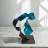 sculpture métal ruban torsadé turquoise et noir