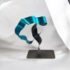 sculpture métal ruban torsadé turquoise et noir
