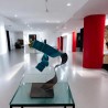 sculpture métal ruban torsadé turquoise et noir