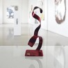 sculpture abstraite métal rouge