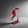 sculpture abstraite métal rouge et orange